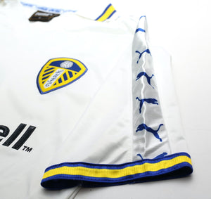 1998/00 HASSELBAINK #9 Leeds United Vintage PUMA Home Football Shirt (S)