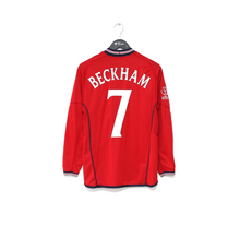 Load image into Gallery viewer, 2002/04 BECKHAM #7 England Vintage Umbro Away LS Football Shirt (S) Argentina WC
