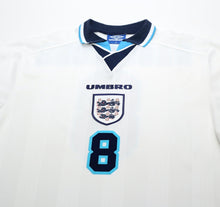 Load image into Gallery viewer, 1995/97 GASCOIGNE #8 England Vintage Umbro Home Football Shirt (XL) Euro 96
