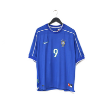 Load image into Gallery viewer, 1998/00 RONALDO #9 Brazil Vintage Nike WC 98 Away Football Shirt (L)
