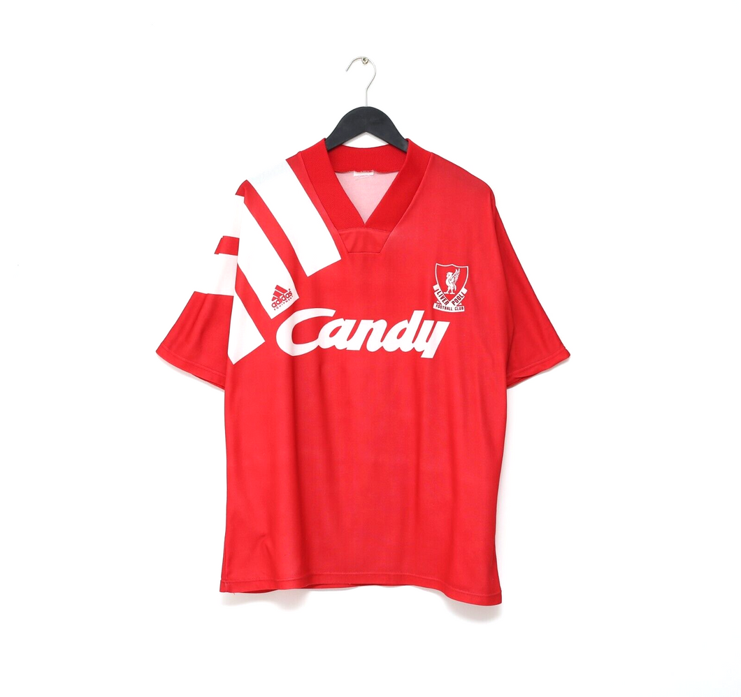 1991/92 LIVERPOOL Vintage adidas Home Football Shirt (XL) CANDY