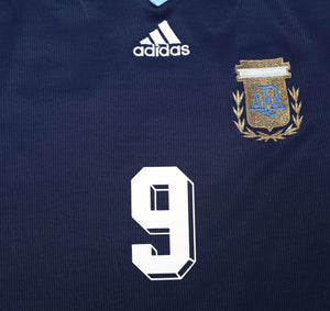 1998/99 BATISTUTA #9 Argentina Vintage adidas Away Football Shirt (M) WC 1998