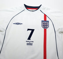 Load image into Gallery viewer, 2001/03 BECKHAM #7 England Vintage Umbro Home Greece Football Shirt (S) WC 2002
