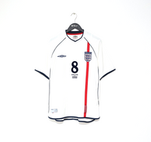 Load image into Gallery viewer, 2001/03 SCHOLES #8 England Vintage Umbro Home Greece Football Shirt (L) WC 2002
