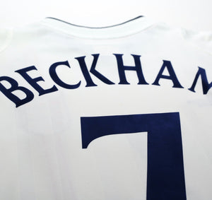 2001/03 BECKHAM #7 England Vintage Umbro Home Greece Football Shirt (L) WC 2002