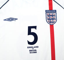 Load image into Gallery viewer, 2001/03 FERDINAND #5 England Vintage Umbro Home Football Shirt (XL) 2002 BRAZIL
