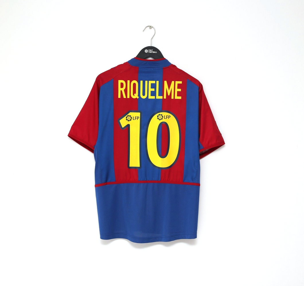 2002/03 RIQUELME #10 Barcelona Vintage Nike Home Football Shirt (M)