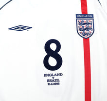Load image into Gallery viewer, 2001/03 SCHOLES #8 England Vintage Umbro Home Football Shirt (XL) WC 2002 BRAZIL
