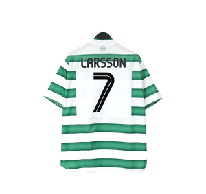 2003/04 LARSSON #7 Celtic Vintage Umbro European Home Football Shirt (XL)