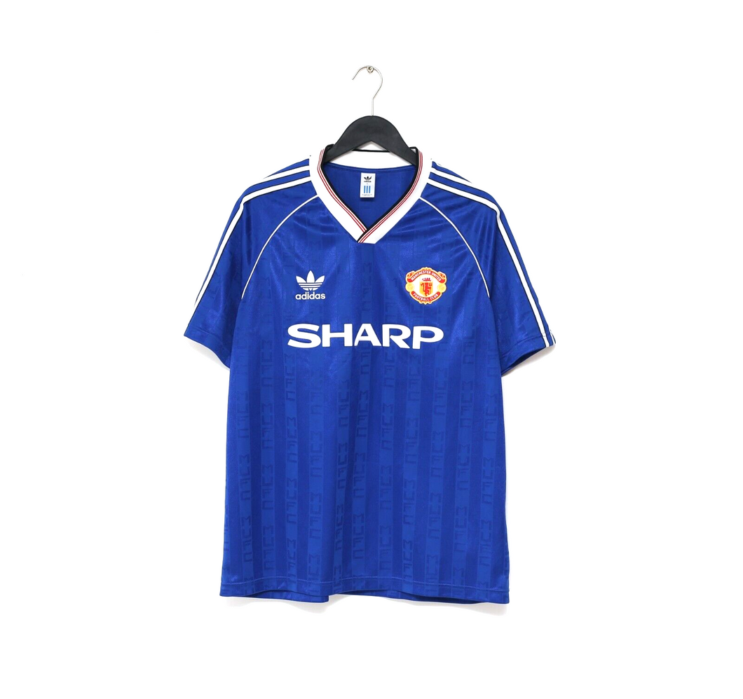 1988/90 ROBSON #7 Manchester United adidas Originals Away Football Shirt (L)