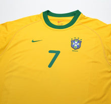 Load image into Gallery viewer, 2000/02 RONALDINHO #7 Brazil Vintage Nike Home Football Shirt (L) Olympics 2000
