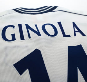 1997/99 GINOLA #14 Tottenham Hotspur Vintage PONY Home Football Shirt (L)