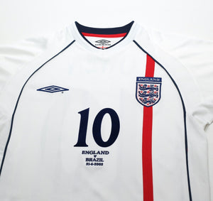 2001/03 OWEN #10 England Vintage Umbro Home Football Shirt (S) WC 2002 BRAZIL