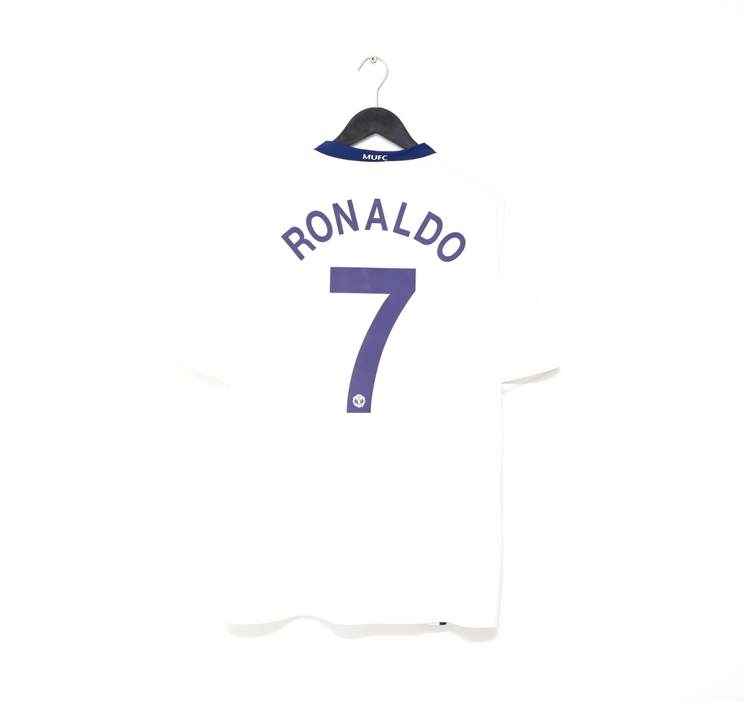 2008/10 RONALDO #7 Manchester United Vintage Nike Euro Away Football Shirt (XXL)