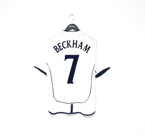 2001/03 BECKHAM #7 England Vintage Umbro Home Greece Football Shirt (M) WC 2002