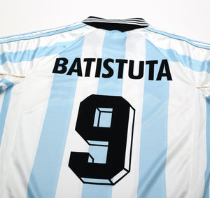 1998/99 BATISTUTA #9 Argentina Vintage adidas Home Football Shirt (L) WC 98