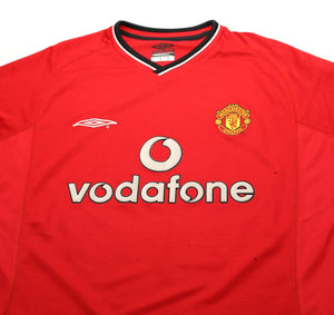 2000/02 KEANE #16 Manchester United Vintage Umbro UCL Home Football Shirt (L)
