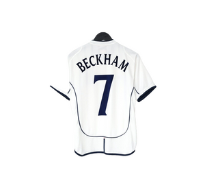 2001/03 BECKHAM #7 England Vintage Umbro Home Greece Football Shirt (S) WC 2002