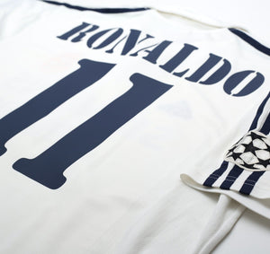 2002/03 RONALDO #11 Real Madrid Vintage adidas Home Football Shirt (L)