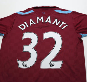 2009/10 DIAMANTI #32 West Ham Vintage Umbro Home Football Shirt (S)