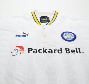 1996/98 HASSELBAINK #9 Leeds United Vintage PUMA Home Football Shirt (XL)