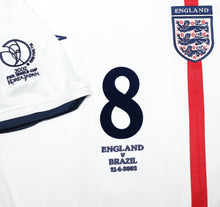 Load image into Gallery viewer, 2001/03 SCHOLES #8 England Vintage Umbro Home Football Shirt (S) WC 2002 BRAZIL
