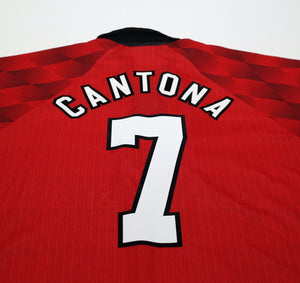 1996/98 CANTONA #7 Manchester United Vintage Umbro Home Football Shirt (XL)