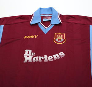 1998/99 DI CANIO #10 West Ham Vintage PONY Home Football Shirt (XL)