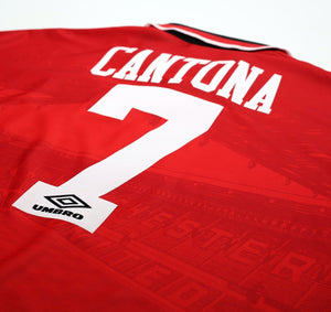 1994/96 CANTONA #7 Manchester United Vintage Umbro FA Cup 96 Football Shirt (XL)