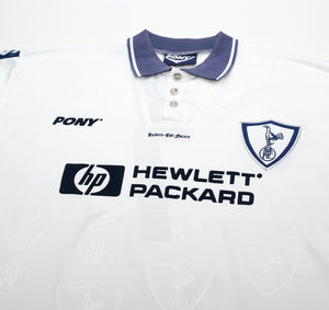 1995/97 FOX #7 Tottenham Hotspur Vintage PONY Home Football Shirt (L)