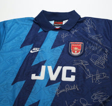 Load image into Gallery viewer, 1995/96 BERGKAMP #10 Arsenal Vintage Nike Away SIGNED Football Shirt (XL) BNWOT
