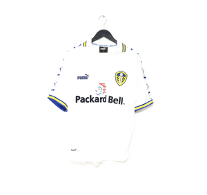 1998/00 HASSELBAINK #9 Leeds United Vintage PUMA Home Football Shirt (S)