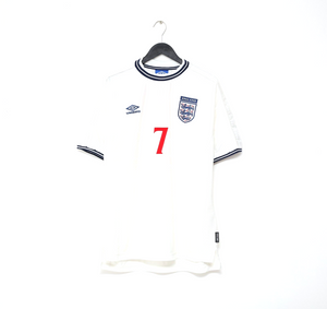 1999/01 BECKHAM #7 England Vintage Umbro Home Football Shirt (XL) Euro 2000