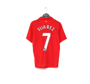 2012/13 SUAREZ #7 Liverpool Vintage Warrior Home Football Shirt Jersey (S)