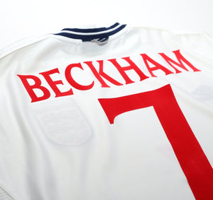 1999/01 BECKHAM #7 England Vintage Umbro Home Football Shirt (XL) Euro 2000