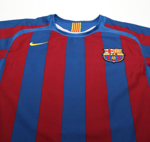 2005/06 RONALDINHO #10 Barcelona Vintage Nike Home Football Shirt (M)