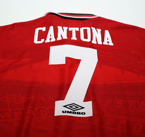 1994/96 CANTONA #7 Manchester United Vintage Umbro Home Football Shirt (L)