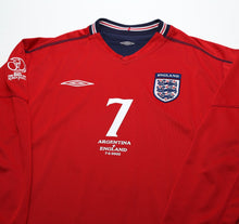 Load image into Gallery viewer, 2002/04 BECKHAM #7 England Vintage Umbro Away LS Football Shirt XL Argentina WC
