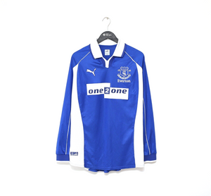 2000/02 GINOLA #24 Everton Vintage PUMA Long Sleeve Football Shirt (L)