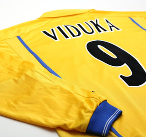 2000/02 VIDUKA #9 Leeds United Vintage Nike L/S Away Football Shirt (M)