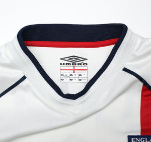 2001/03 BECKHAM #7 England Vintage Umbro Home Greece Football Shirt (XL) WC 2002