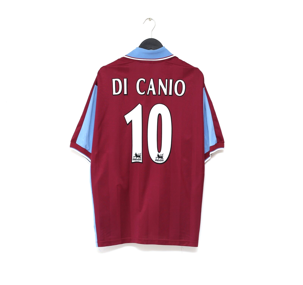 1998/99 DI CANIO #10 West Ham Vintage PONY Home Football Shirt (XL)