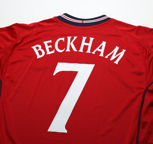 2002/04 BECKHAM #7 England Vintage Umbro Away Football Shirt (XXL) Argentina WC