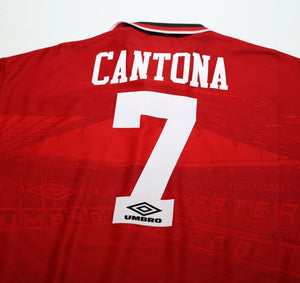 1994/96 CANTONA #7 Manchester United Vintage Umbro Home Football Shirt (L)