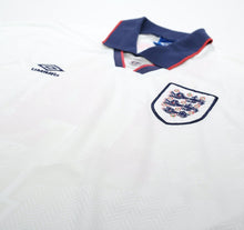 Load image into Gallery viewer, 1993/95 WRIGHT #14 England Vintage Umbro Home Football Shirt (L) US Cup 93
