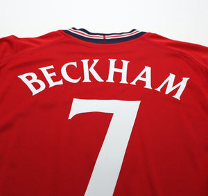 2002/04 BECKHAM #7 England Vintage Umbro Away Football Shirt (L) Argentina WC