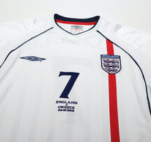 Load image into Gallery viewer, 2001/03 BECKHAM #7 England Vintage Umbro Home Greece Football Shirt (M) WC 2002
