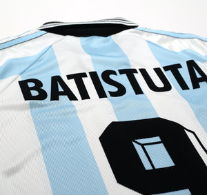 1998/99 BATISTUTA #9 Argentina Vintage adidas Home Football Shirt (L) WC 98