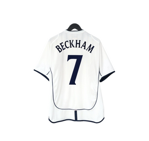 2001/03 BECKHAM #7 England Vintage Umbro Home Greece Football Shirt (L) WC 2002