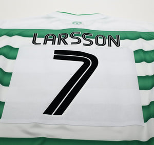 2003/04 LARSSON #7 Celtic Vintage Umbro European Home Football Shirt (XL)